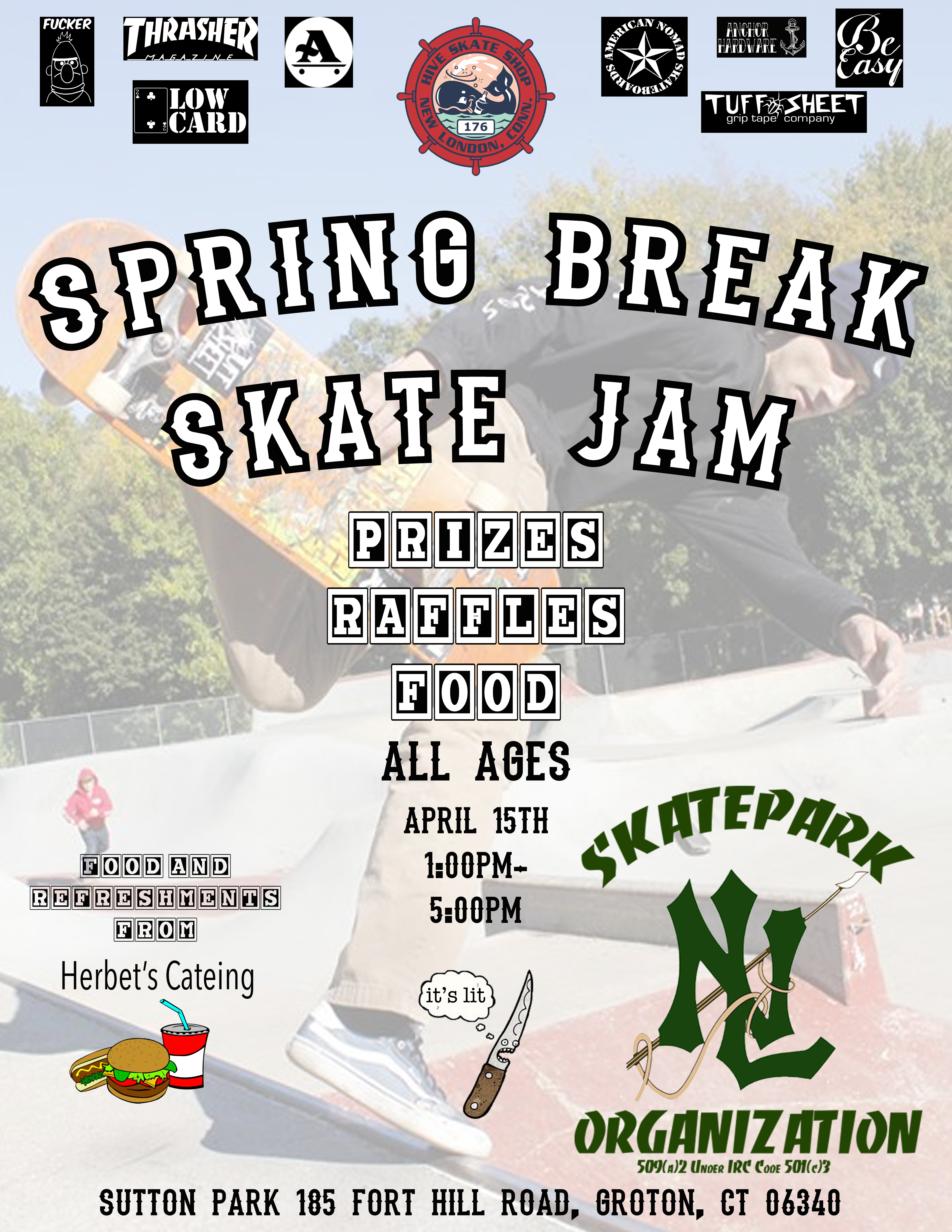 spring break skate jam original flyer
